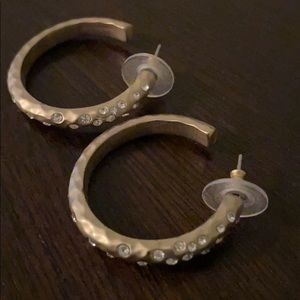 Gold and crystal hoop earrings